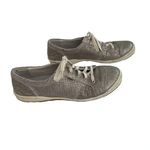 Josef Seibel Leather Metallic Caspian Sneakers 7 - Picture 1 of 13